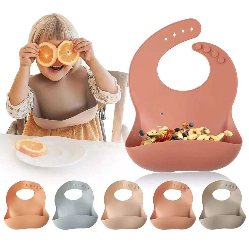 Silicone Bibs for Kids | Waterproof Baby Bibs for Newborn & Toddler Feeding | Comfortable & Safe Bibs for Breakfast & Meal Time