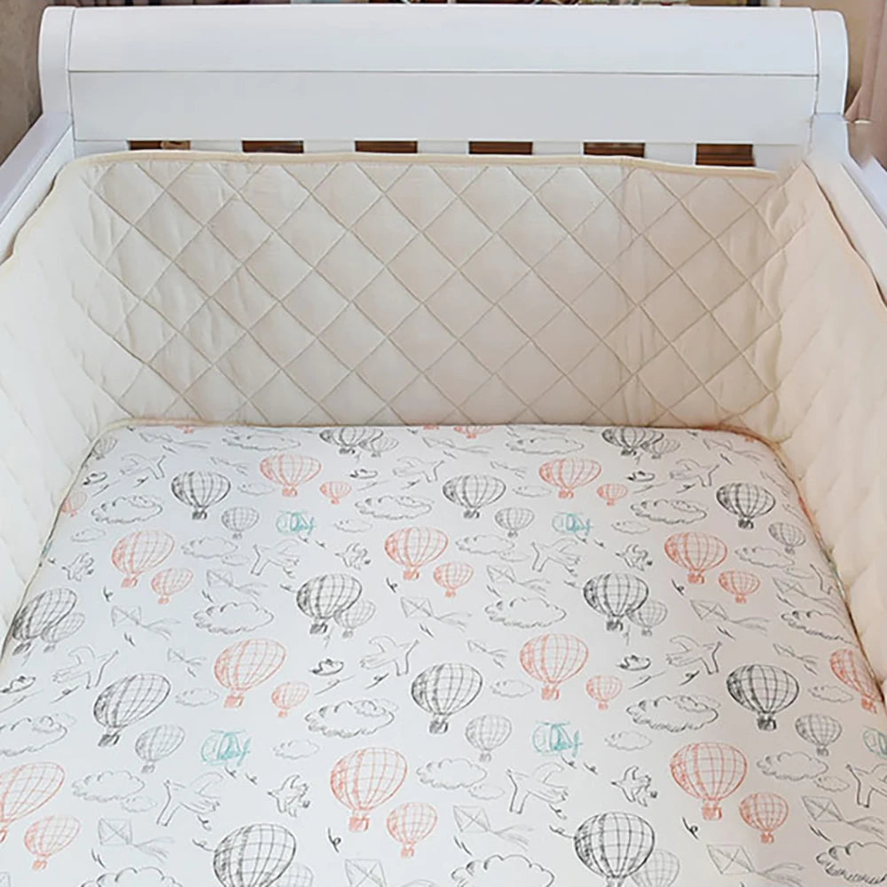Baby Crib Bumper – Soft Gauze Cotton Bed Cushion for Cradle Protection