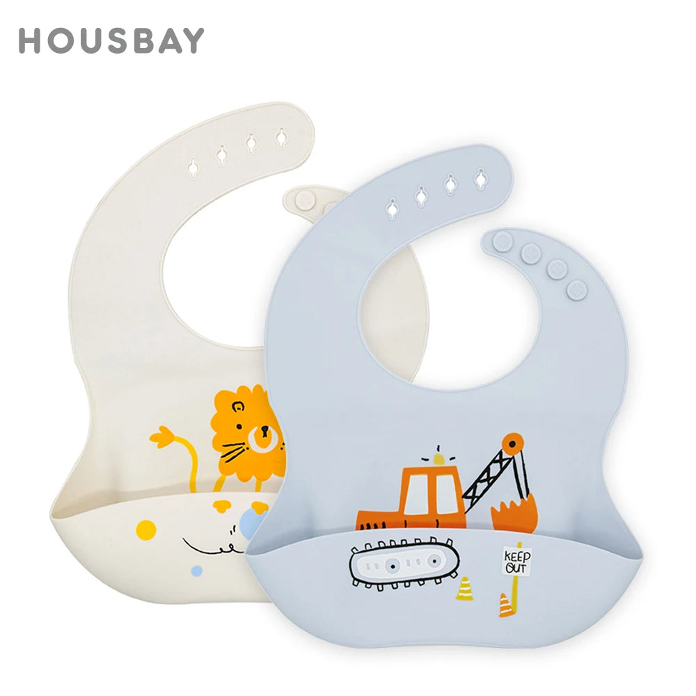 Soft Silicone Waterproof Baby Bib – Adjustable Cartoon Feeding Bib for Toddlers | BPA-Free, Easy to Clean