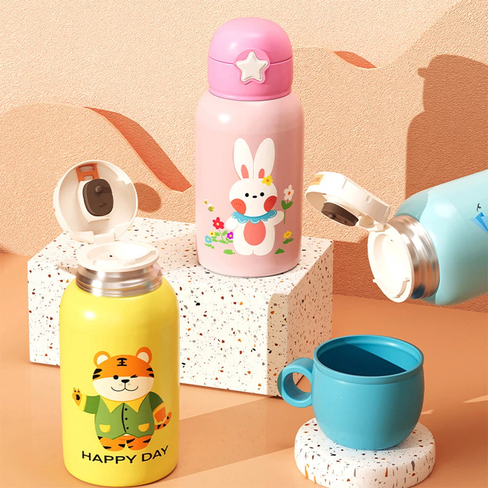 500ML Cute Unicorn Kids Thermal Bottle – Stainless Steel Insulated Water Bottle with Straw 🦄✨