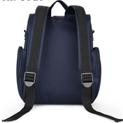 Navy blue backpack with black straps on a white background, featuring the brand 'insular'.