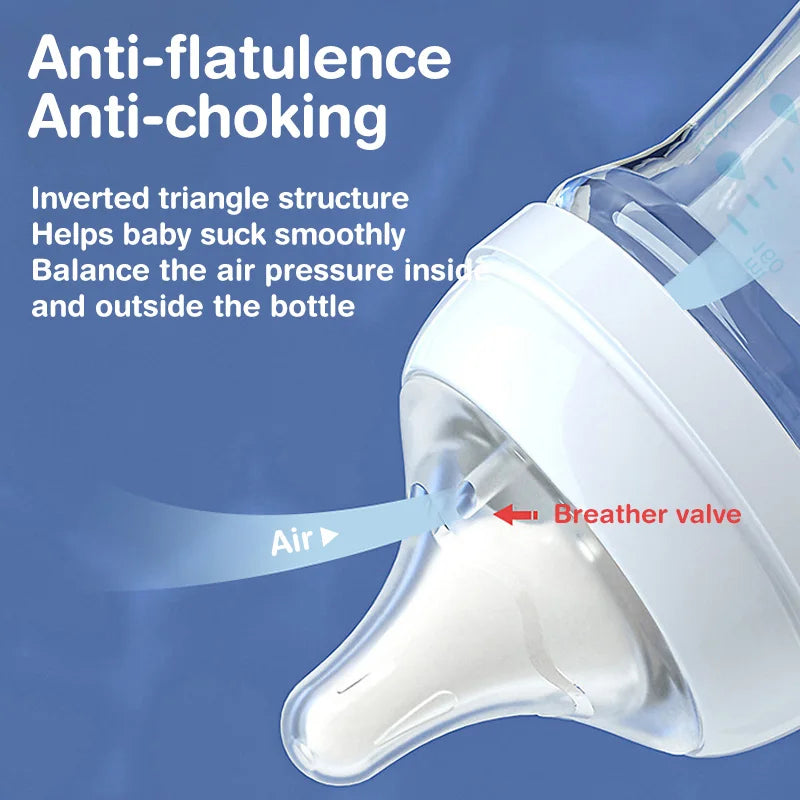 Newborn Feeding Bottles 90ML/160ML – BPA-Free Glass Baby Bottles for Anti-Flatulence Feeding