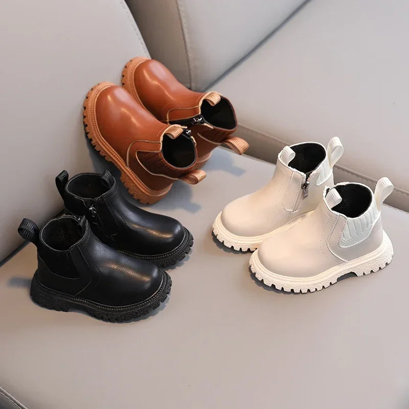 Kids Short Boots | Fashion Leather Toddler Boys & Girls Ankle Boots Non-Slip Shoes