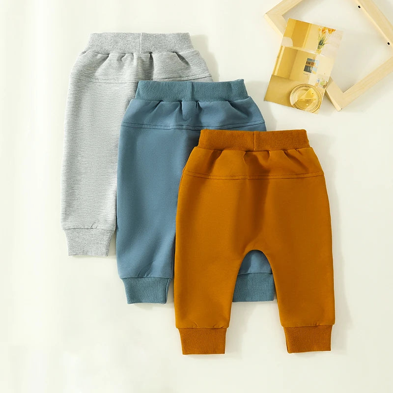 Baby Cotton Harem Pants (3-Pack) | Unisex Joggers with Pockets