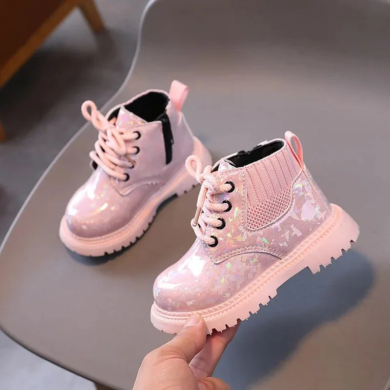 Kids Short Boots | Waterproof PU Leather Ankle Boots Soft Sole Boys & Girls Shoes