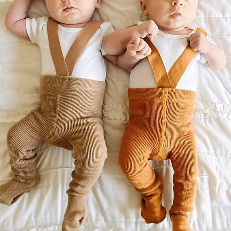 Baby Cotton Suspender Pantyhose – Cute High-Waist Overall Leggings for Infants