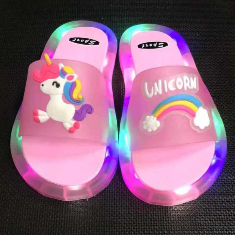 Girl LED Slippers – Children’s Light Up Kids Slippers & Baby Bathroom Sandals – Light Up Shoes for Toddlers & Kids (Boys & Girls)