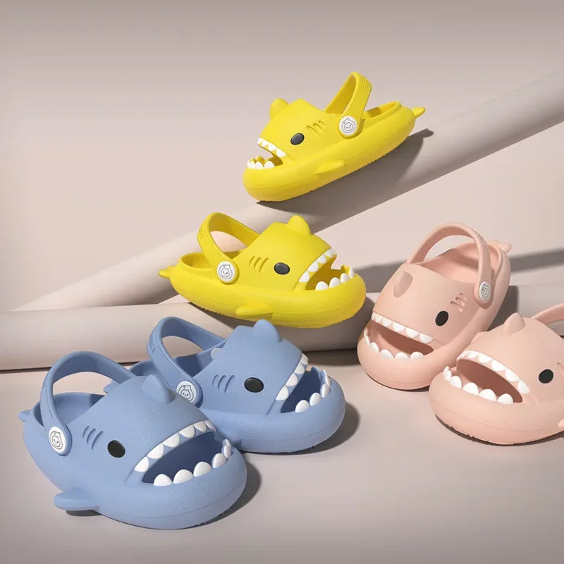 Kids Shark Hole Shoes – Cute 3D Cartoon Sandals | Non-Slip Slippers for Boys & Girls