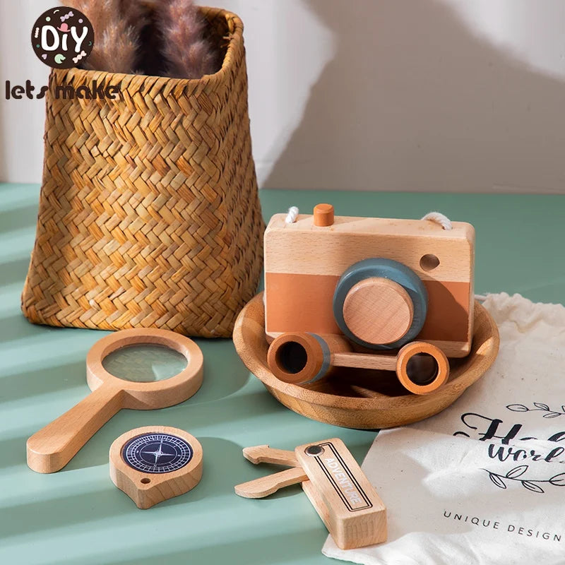 Montessori Outdoor Adventure Set – Camera, Magnifier, Telescope & Compass