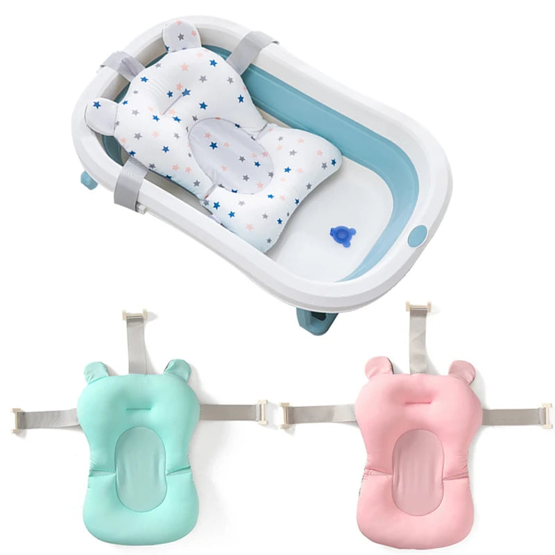 Baby Shower Bath Tub Pad – Non-Slip Newborn Bathtub Mat for Safe & Comfortable Bathing