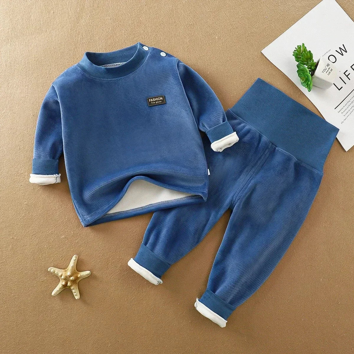Warm Baby Underwear Set, Thickened High Waist for Autumn & Winter