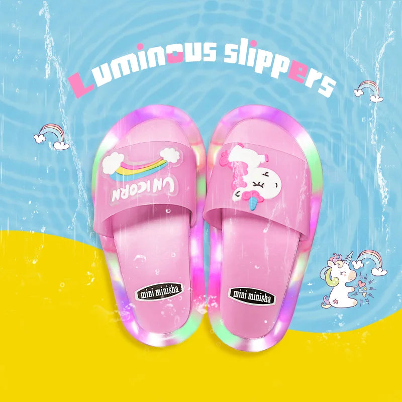 Girl LED Slippers – Children’s Light Up Kids Slippers & Baby Bathroom Sandals – Light Up Shoes for Toddlers & Kids (Boys & Girls)