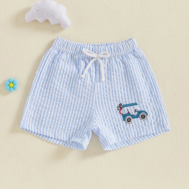 Unisex Striped Baby Shorts | Elastic Waist Loose Fit