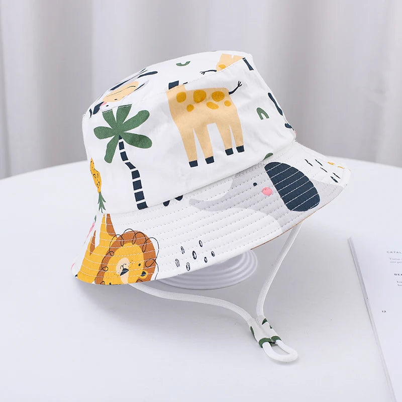 Summer Panama Baby Girls Hat Autumn Cartoon Boys Fisherman Hat Baby Sun Hat Outdoor UV Bucket Hat for Kids Toddler Bonnets