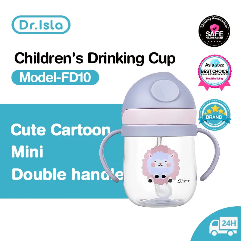 250ML Kids Water Sippy Cup – Leakproof Baby Feeding Cup with Straw for Outdoor Use