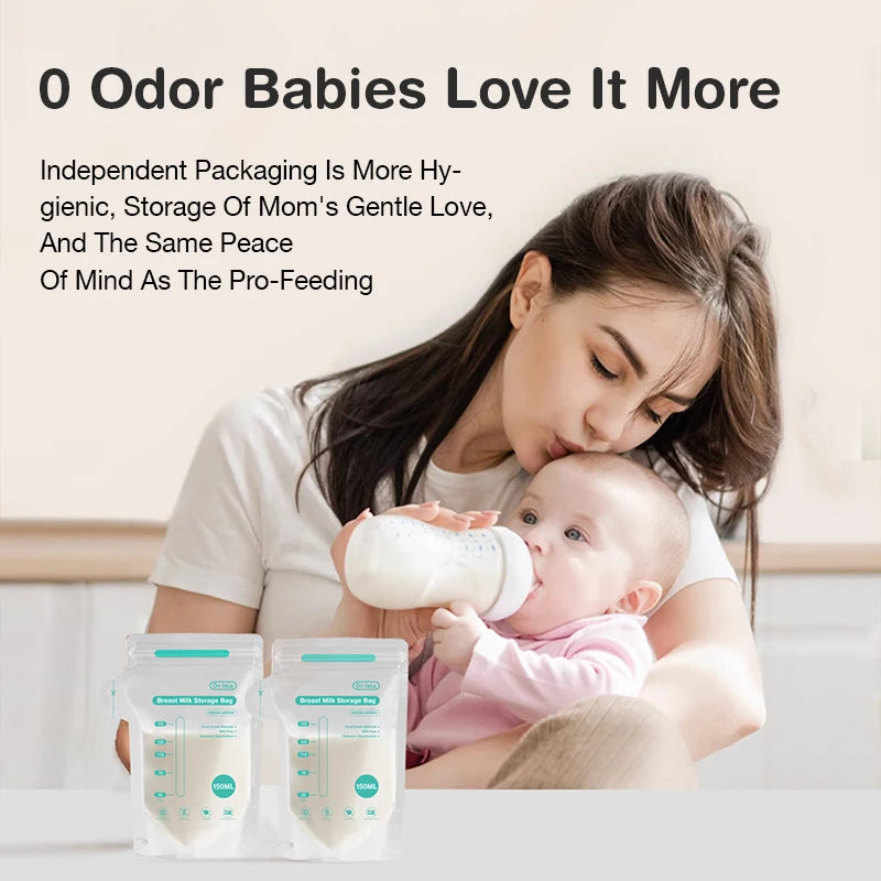 Dr.Isla Breast Milk Storage Bags – 150/250ML, BPA Free, Disposable, Leak-Proof