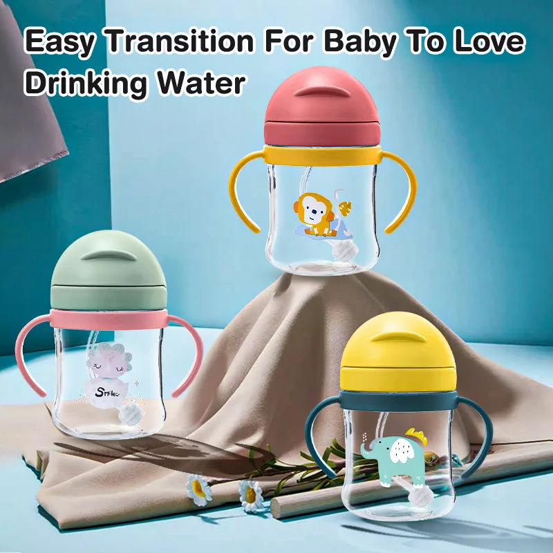 250ML Baby Handle Drinking Cup – BPA Free Learning Straw Water Cup for Children