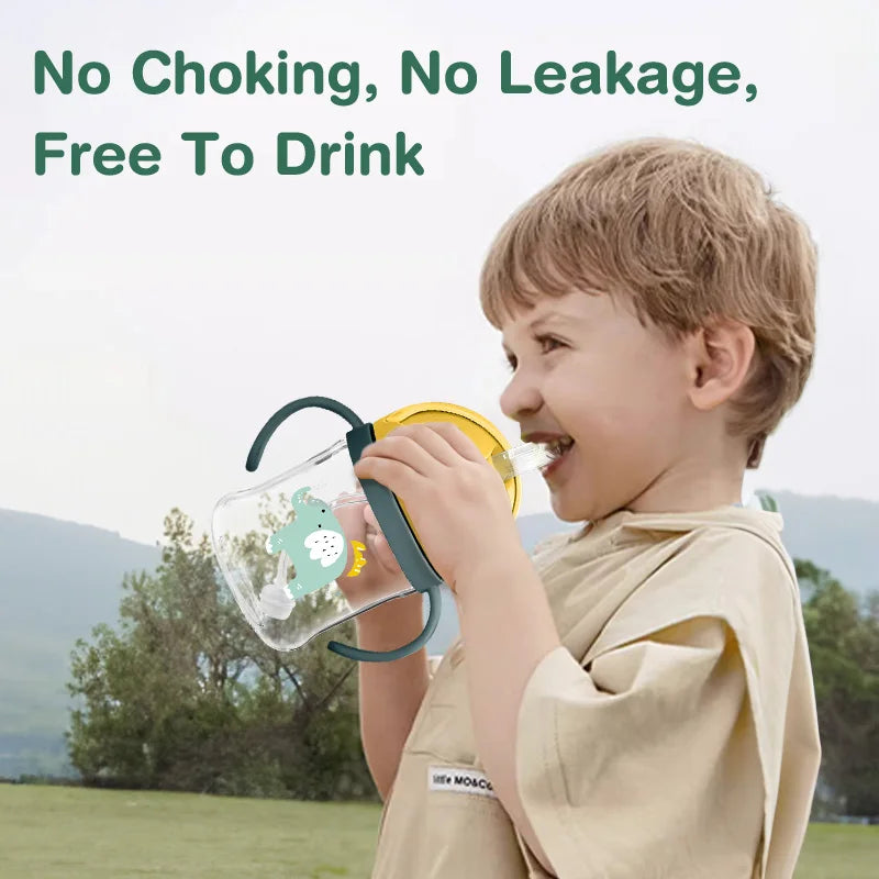 250ML Baby Handle Drinking Cup – BPA Free Learning Straw Water Cup for Children