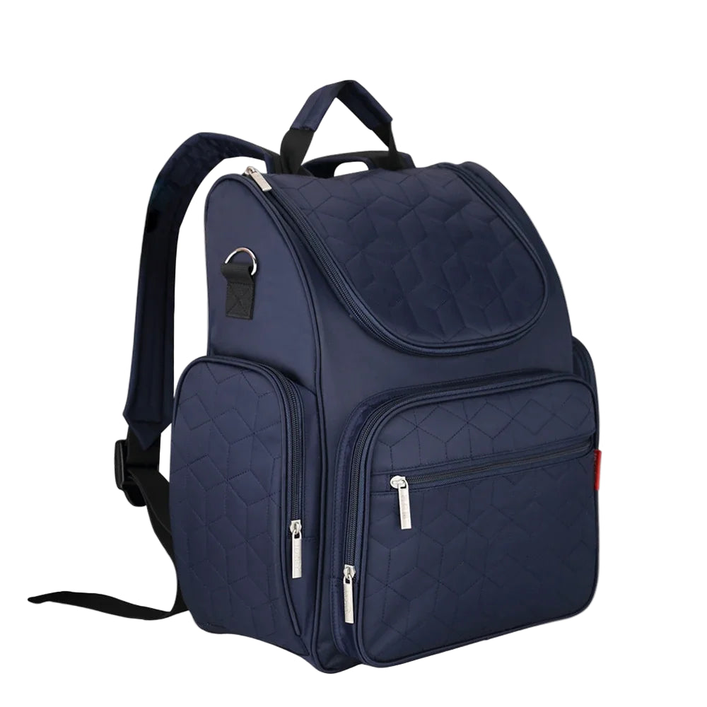 Navy blue insulated backpack with visible 'insular' brand logo on a white background