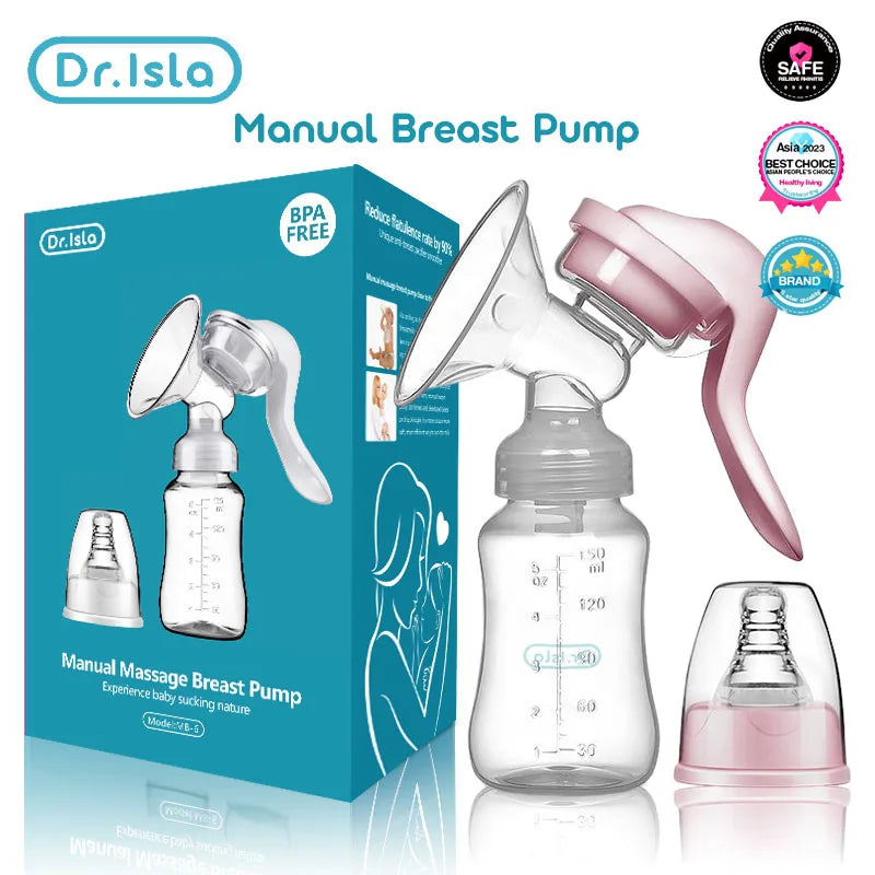 Dr. Isla Manual Breast Pump – Baby Milk Suction Pump | BPA-Free and Hygienic