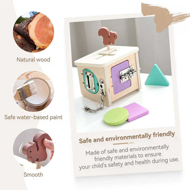 Wooden Lock Box Toy for Babies – Intellectual Development & Coordination Game