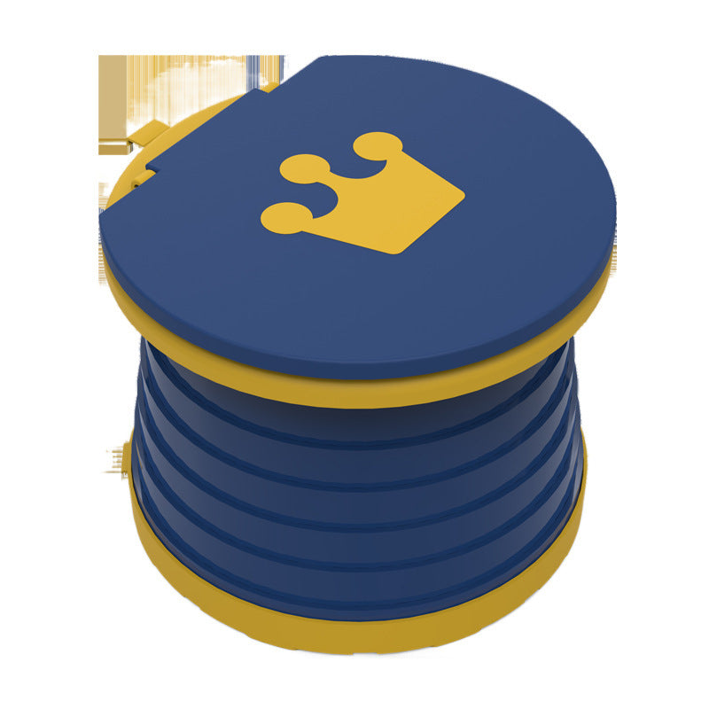 Kids Portable Travel Potty Foldable Training Toilet Seat - Blue - Compact Car & Camping Emergency Commode with Backrest - 50kg Load Capacity