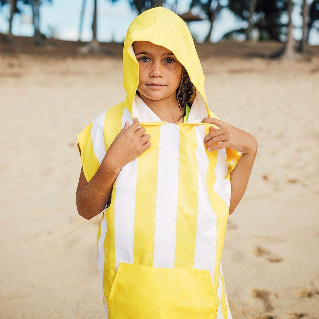 Dock & Bay KIDS Poncho Hooded Towel -Mini Cabana Collection-Boracay Yellow S (4-7yrs)-1942353863411634176