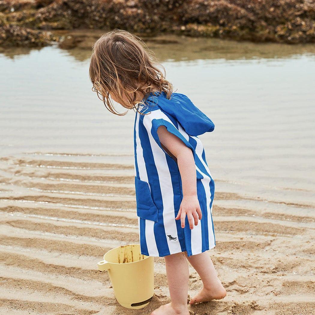 Dock & Bay KIDS Poncho Hooded Towel -Mini Cabana Collection-Whitsunday Blue M (8-10yrs)-1942353863210307584