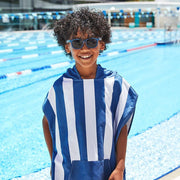 Dock & Bay KIDS Poncho Hooded Towel -Mini Cabana Collection-Whitsunday Blue M (8-10yrs)-1942353863210307586