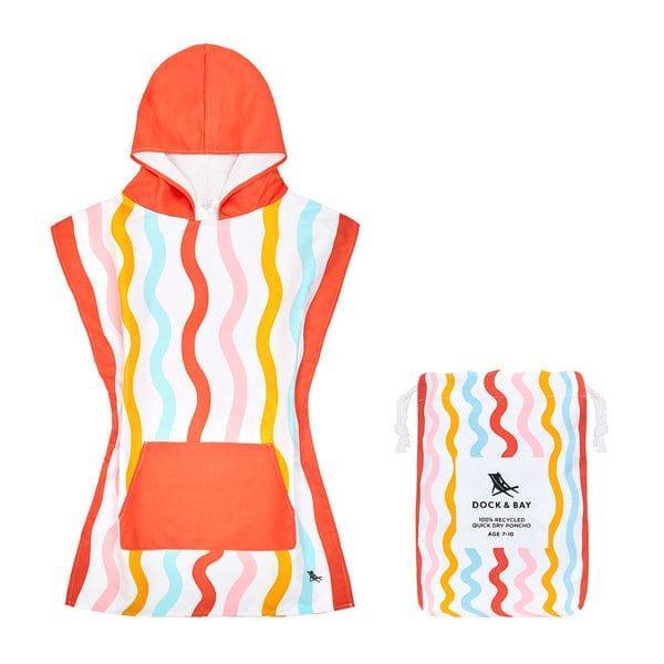 Dock & Bay KIDS Poncho Hooded Towel - Squiggle Face M (7-10yrs)-1942353864611205120