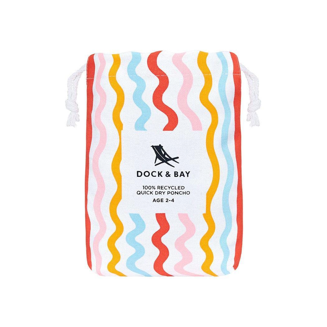 Dock & Bay KIDS Poncho Hooded Towel - Squiggle Face M (7-10yrs)-1942353864611205129
