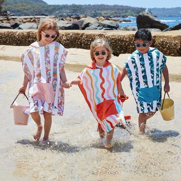 Dock & Bay KIDS Poncho Hooded Towel - Squiggle Face M (7-10yrs)-1942353864611205123
