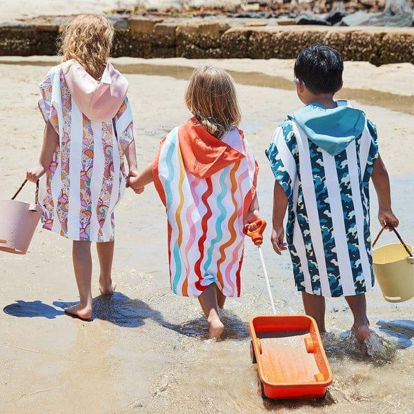 Dock & Bay KIDS Poncho Hooded Towel - Squiggle Face M (7-10yrs)-1942353864611205124