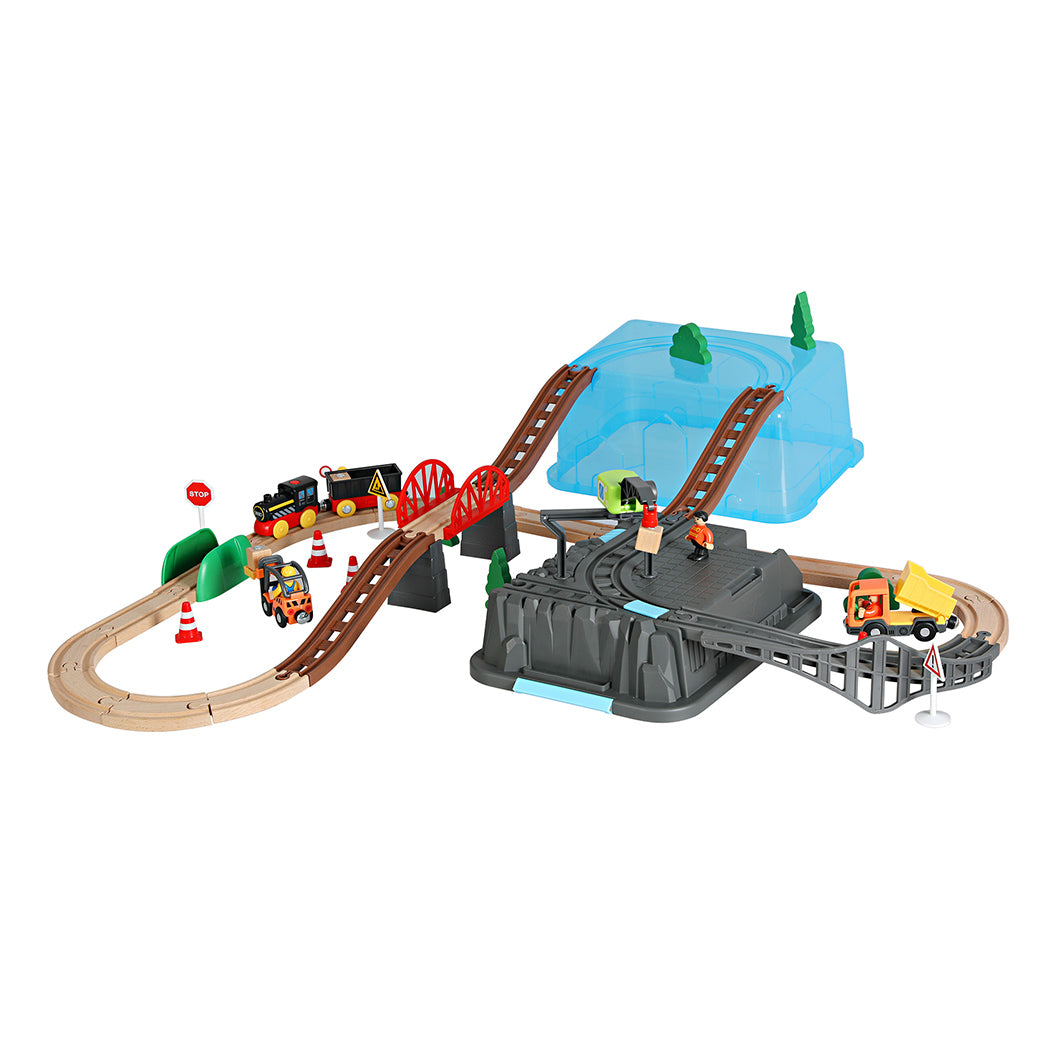 Bopeep Toy Train Set Track DIY Wooden-1942352910641926144