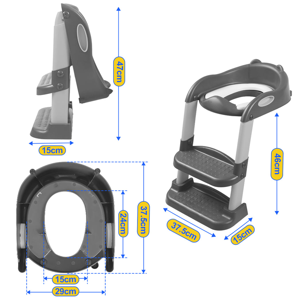 BoPeep Kids Toilet Ladder Grey-1973193926026334210