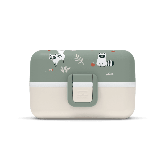 Monbento Tresor Graphic Kids's Bento Box- Green Raccoon Green Raccoon-1973194135888334849