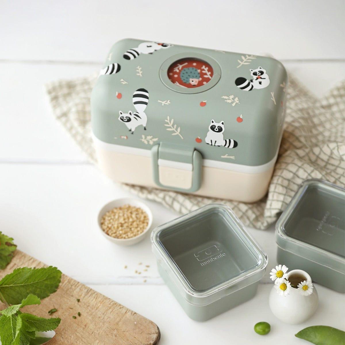 Monbento Tresor Graphic Kids's Bento Box- Green Raccoon Green Raccoon-1973194135888334854